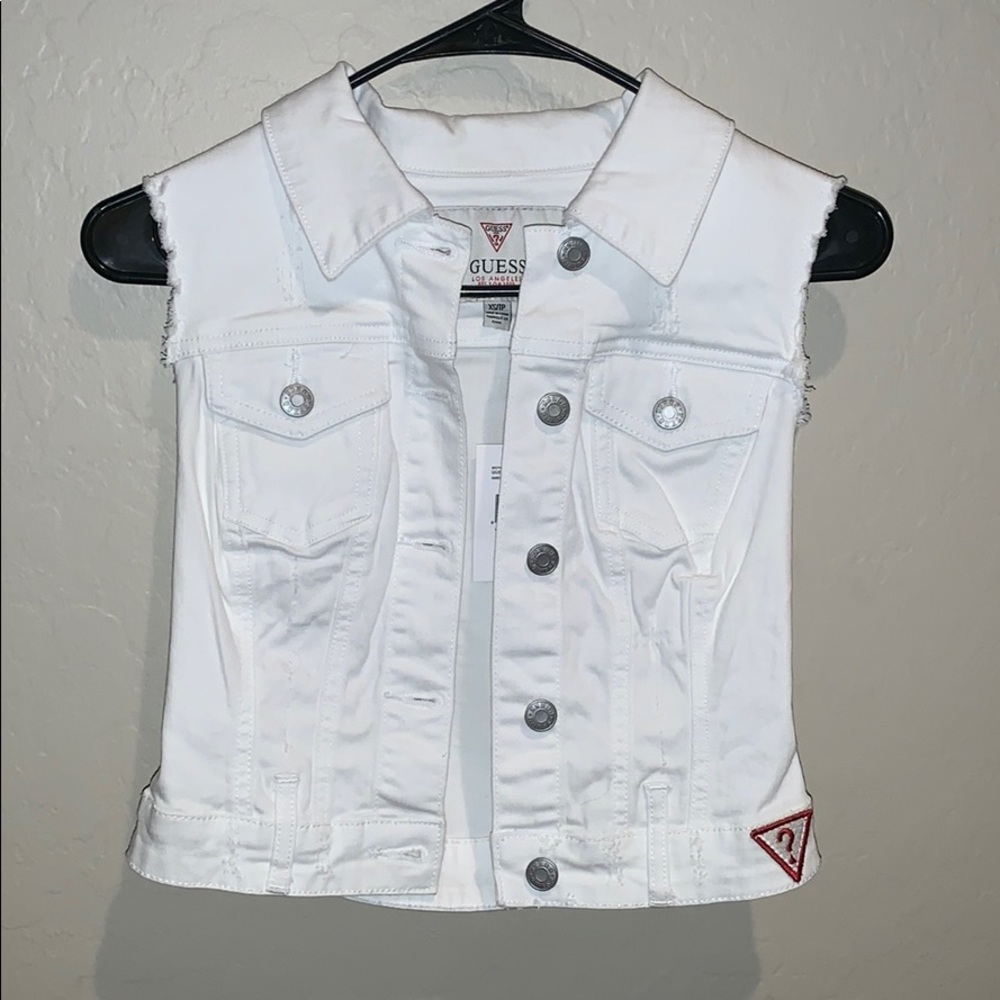 GUESS White Destroyed Jacket